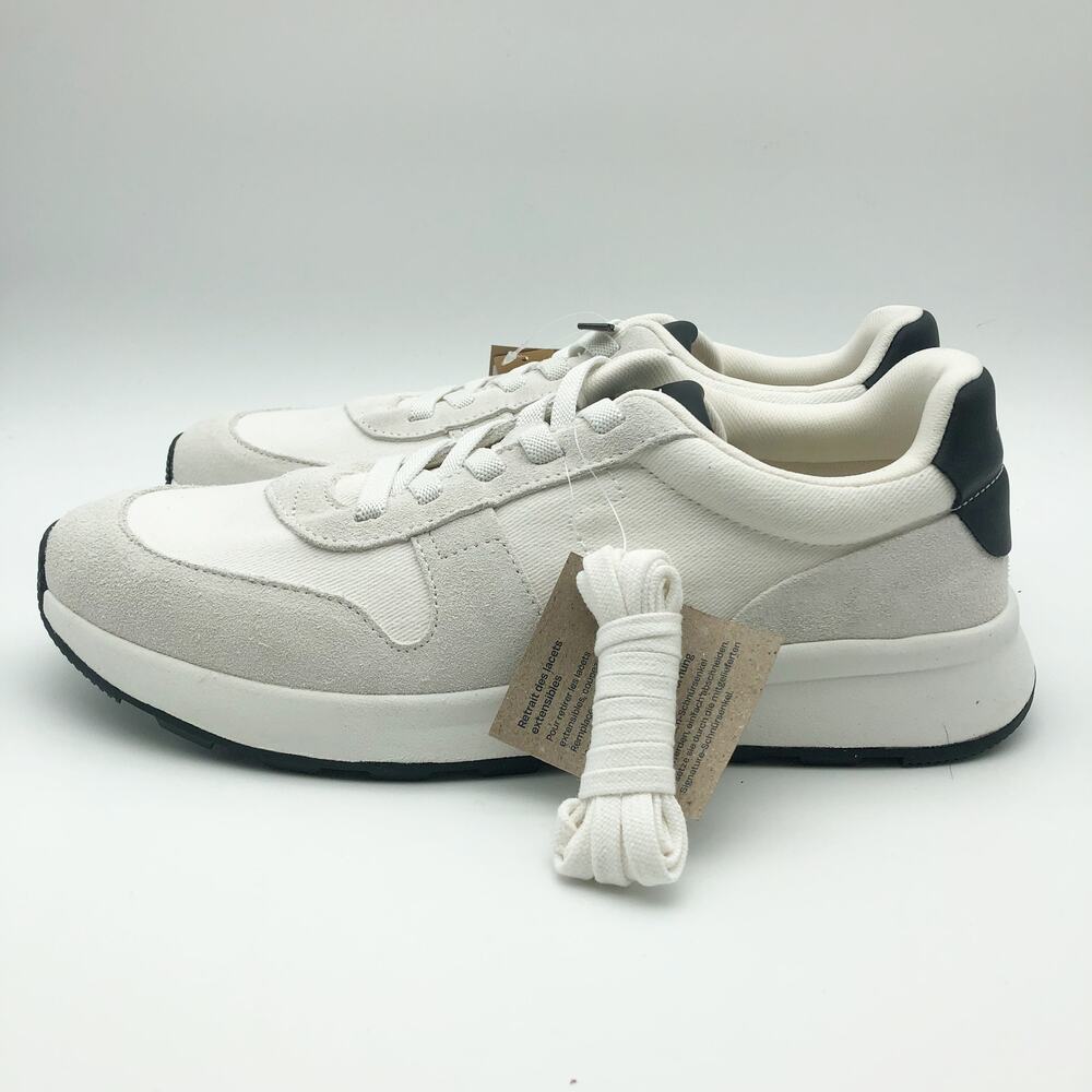 Toms Mens TRVL LITE Retro Runner Sneaker Size 12 White Suede Twill NIB - Picture 7 of 11